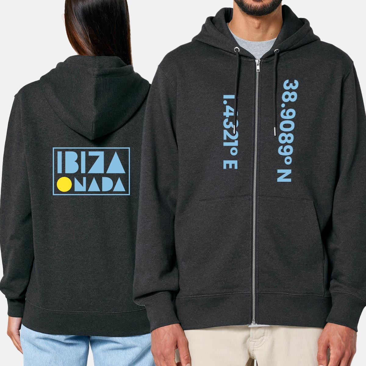 Ibiza O Nada Hoodie Zipper Coordinates