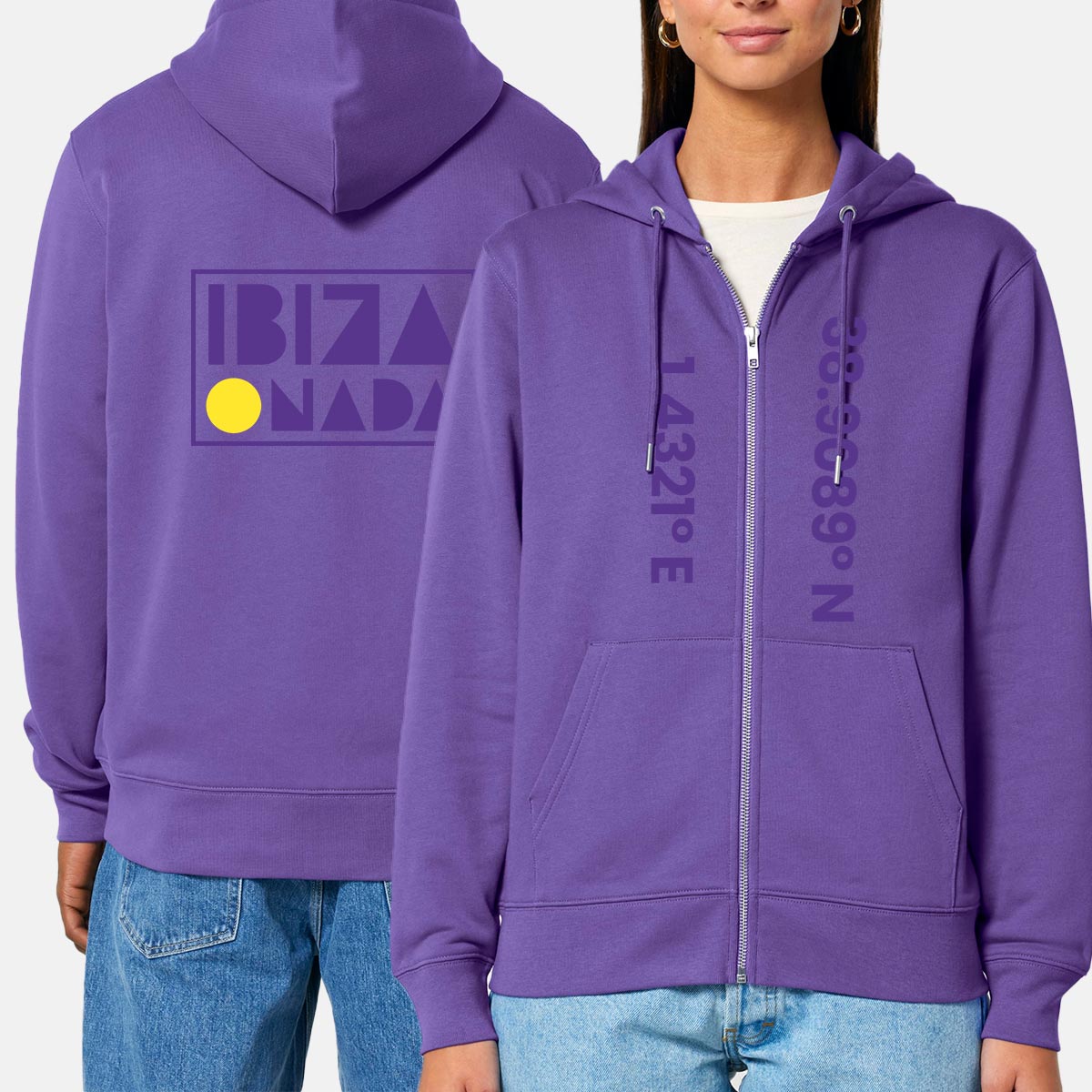Ibiza O Nada Hoodie Zipper Coordinates