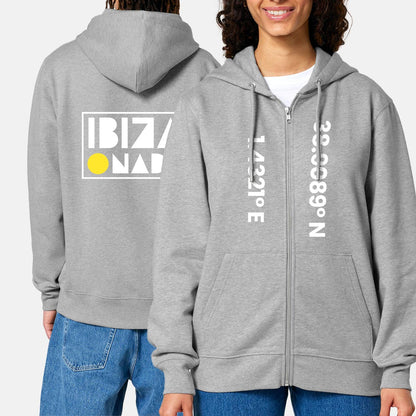 UnisexHoodie mit Reißverschluss Ibiza-Koordinaten