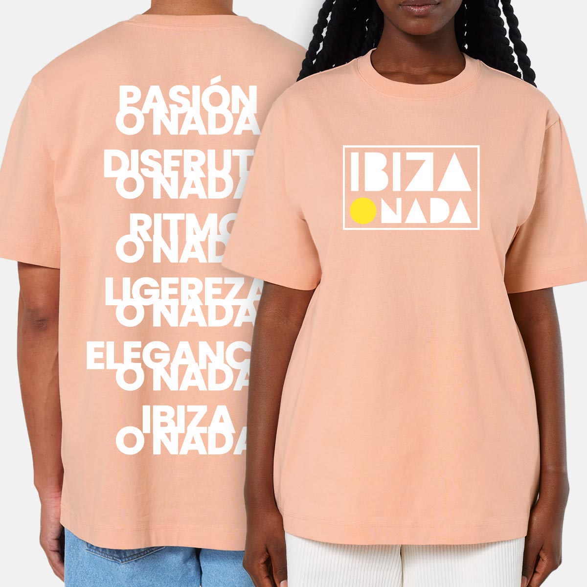 Oversize T-Shirt Ibiza O Nada Slogans