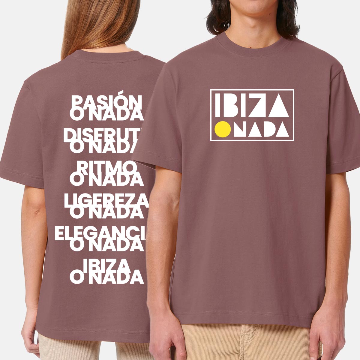 Oversize T-Shirt Ibiza O Nada Slogans