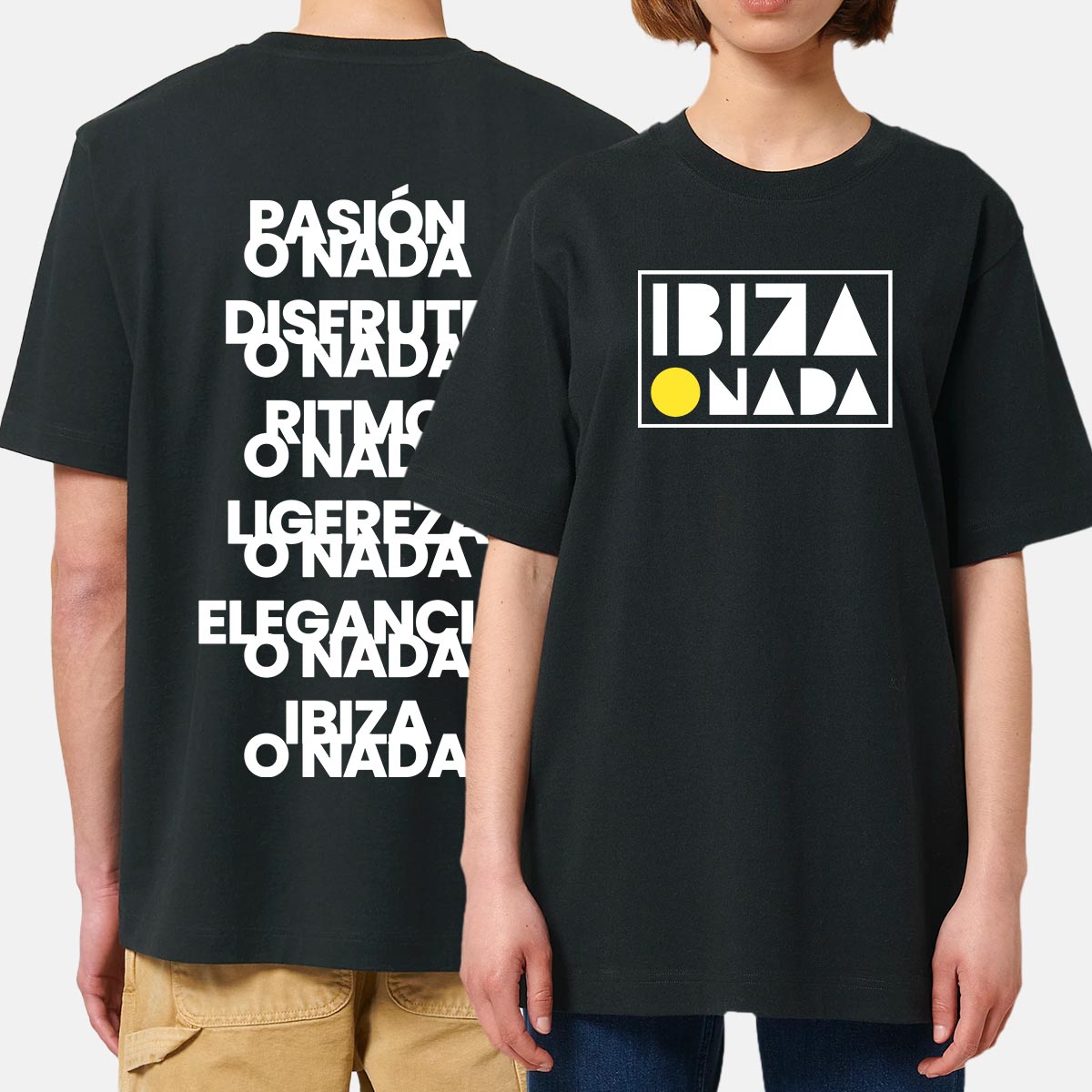 Oversize T-Shirt Ibiza O Nada Slogans