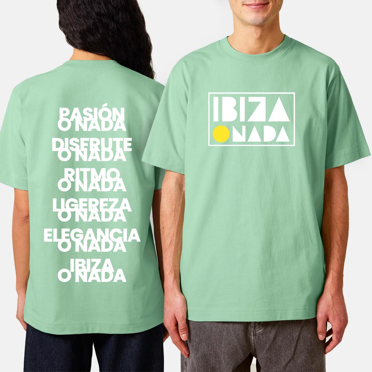 Oversize T-Shirt Ibiza O Nada Slogans