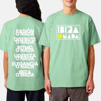 Oversize T-Shirt Ibiza O Nada Slogans