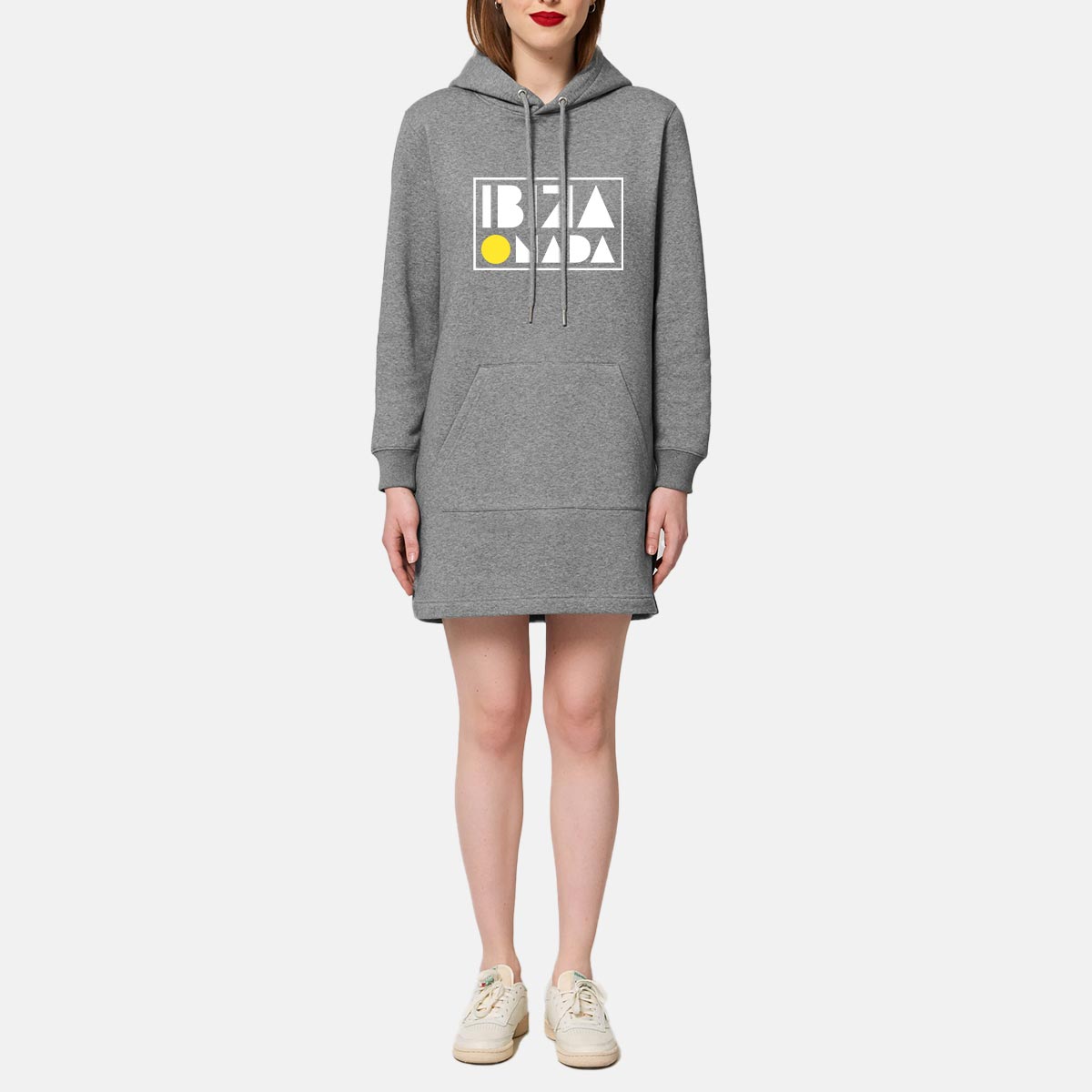 Sweatshirt-Kleid mit Ibiza-Slogans