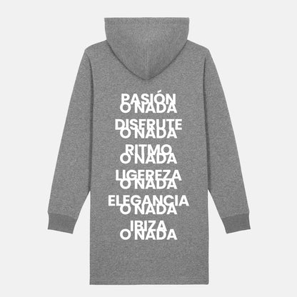 Sweatshirt-Kleid mit Ibiza-Slogans